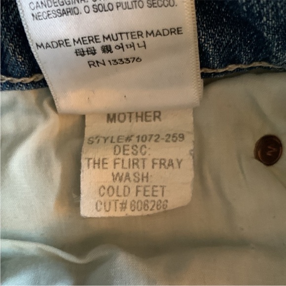 📌Mother Superior The Flirt Fray Straight Jeans in Cold Feet w/Whiskering - Picture 7 of 10